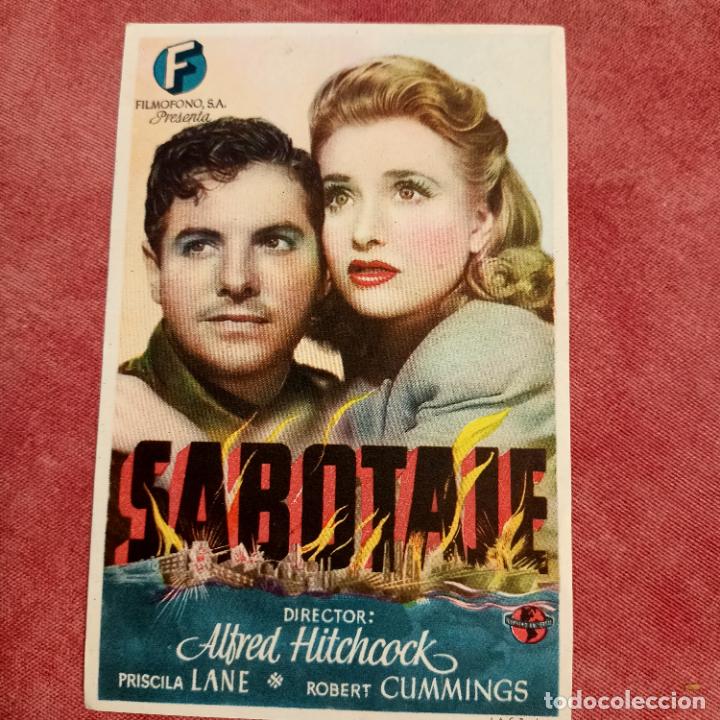 Cine: folleto de mano SABOTAJE , Alfred Hitchcock , 1946