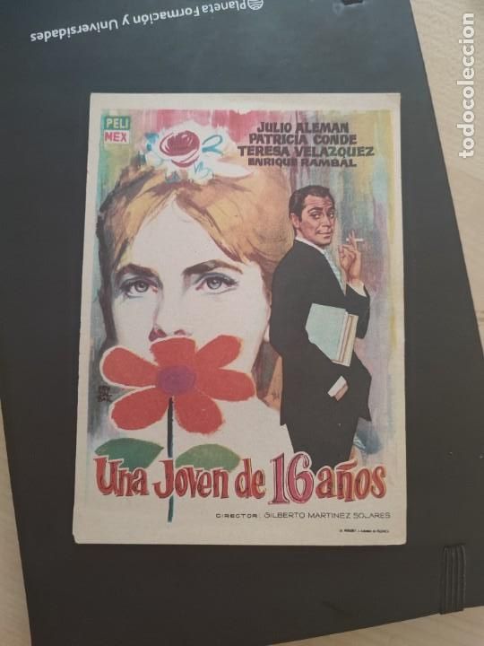 Kino: folleto de mano UNA JOVEN DE 16 A&Ntilde;OS , julio Aleman ,