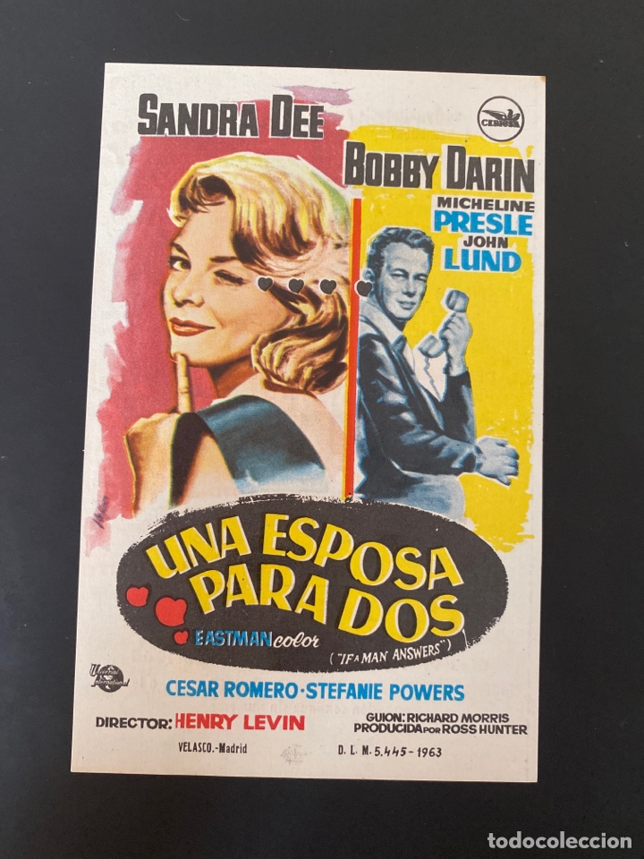 Kino: folleto de mano ; UNA ESPOSA PARA DOS ; 1965 ; Micheline Presle