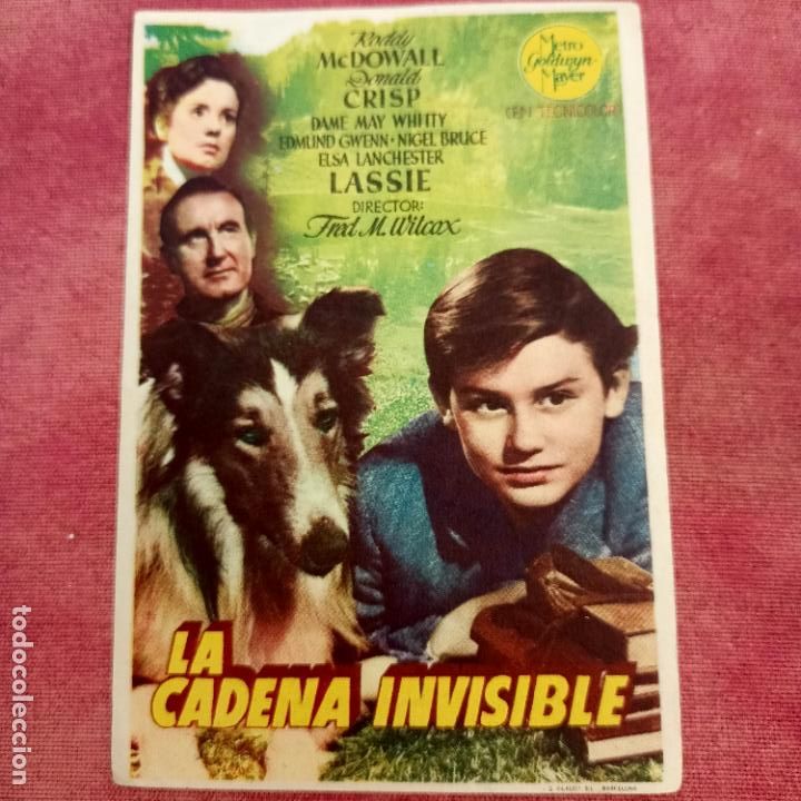  Flyers Publicitaires de films Anciens: (BTA)LA CADENA INVISIBLE -RODDY MCDOWALL-LASSIE.(CON PUBLICIDAD)