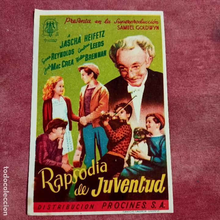  Flyers Publicitaires de films Anciens: P3 PROGRAMA DE CINE - RAPSODIA DE JUVENTUD - 1939 - PUBLICIDAD