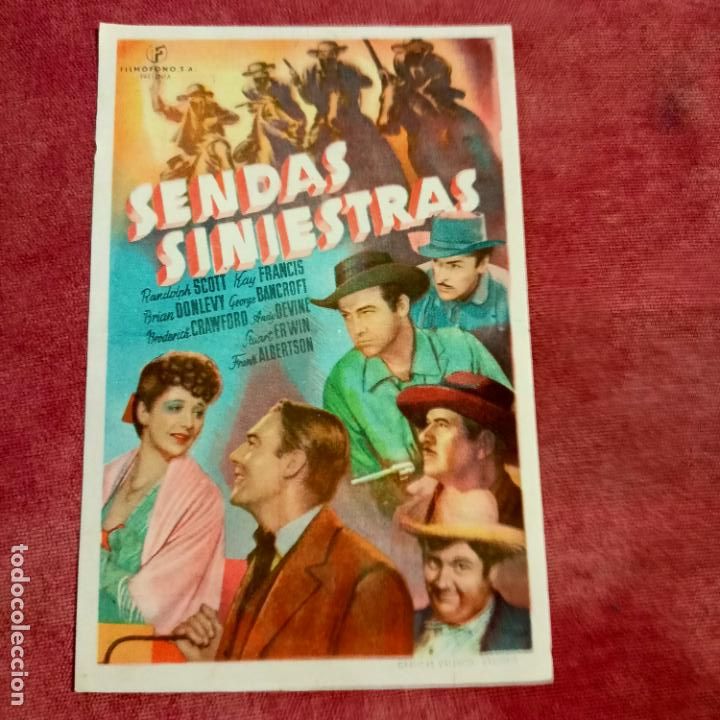  Flyers Publicitaires de films Anciens: P3 FOLLETO DE MANO- SENDAS SINIESTRAS- 1946