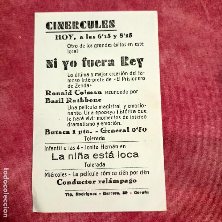 Cine: P3 - PROGRAMA DE CINE - SI YO FUERA REY - RONALD COLMAN, FRANCES DEE - - Foto 2