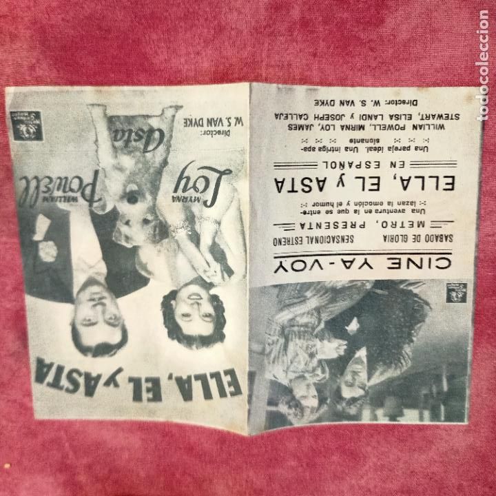 Cine: P3 ELLA EL Y ASTA. 1942. PROGRAMA DE CINE DOBLE COLOR ROJIZO. - Foto 2