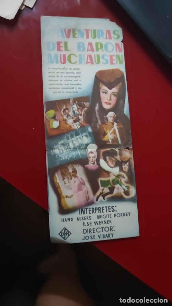  Flyers Publicitaires de films Anciens: folleto de mano LAS AVENTURAS DEL BARON MUCHAUSEN , Hans Albers , 1944