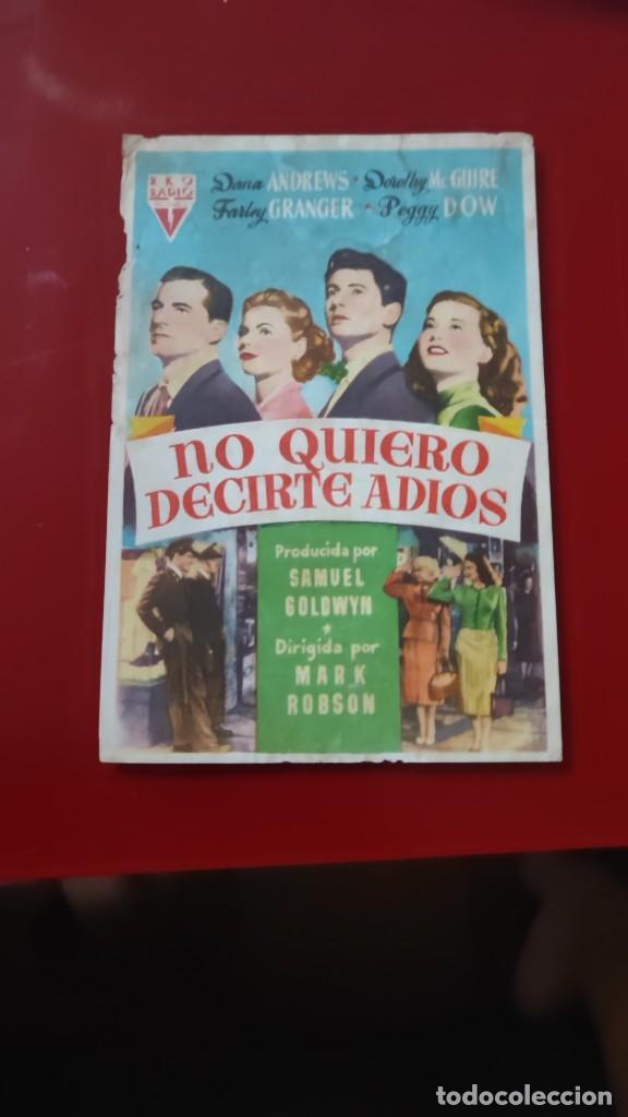  Flyers Publicitaires de films Anciens: folleto de mano NO QUIERO DECIR ADIOS , Dana Andrews , 1954