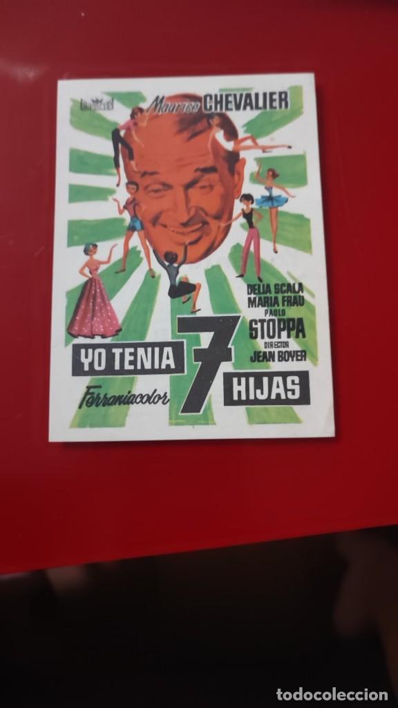Cine: folleto de mano YO TENIA 7 HIJAS , maurice Chevalier , 1957