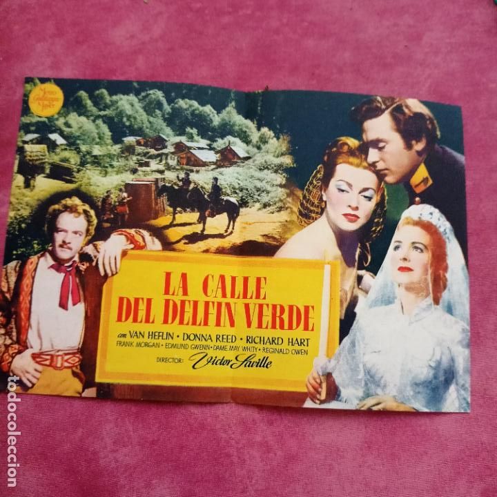  Flyers Publicitaires de films Anciens: P5 LA CALLE DEL DELFIN VERDE 1948. LANA TURNER. CINE DORADO, ZARAGOZA. DOBLE CON PUBLICIDAD