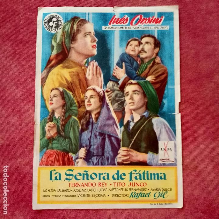 Folhetos de m&atilde;o de filmes antigos de cinema: P5 FOLLETO DE MANO DE LA PELICULA LA SE&Ntilde;ORA DE FATIMA sin PUBLICIDAD