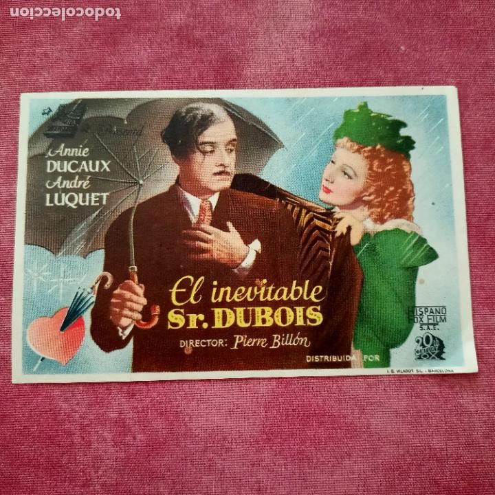  Flyers Publicitaires de films Anciens: P5 FOLLETO DE MANO DE LA PEL&Iacute;CULA EL INEVITABLE SR. DUBOIS