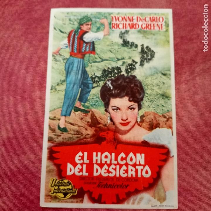  Flyers Publicitaires de films Anciens: P5 EL HALCON DEL DESIERTO. YVONNE DECARLO, RICHARD GREENE. PRINCIPAL, MUNDIAL 1953