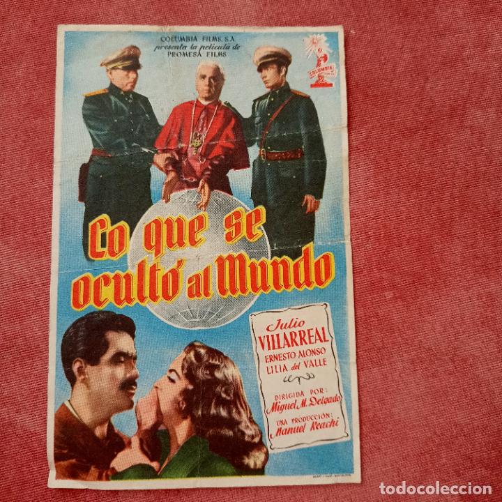  Flyers Publicitaires de films Anciens: P5 FOLLETO DE MANO DE LA PEL&Iacute;CULA LO QUE OCULTO EL MUNDO