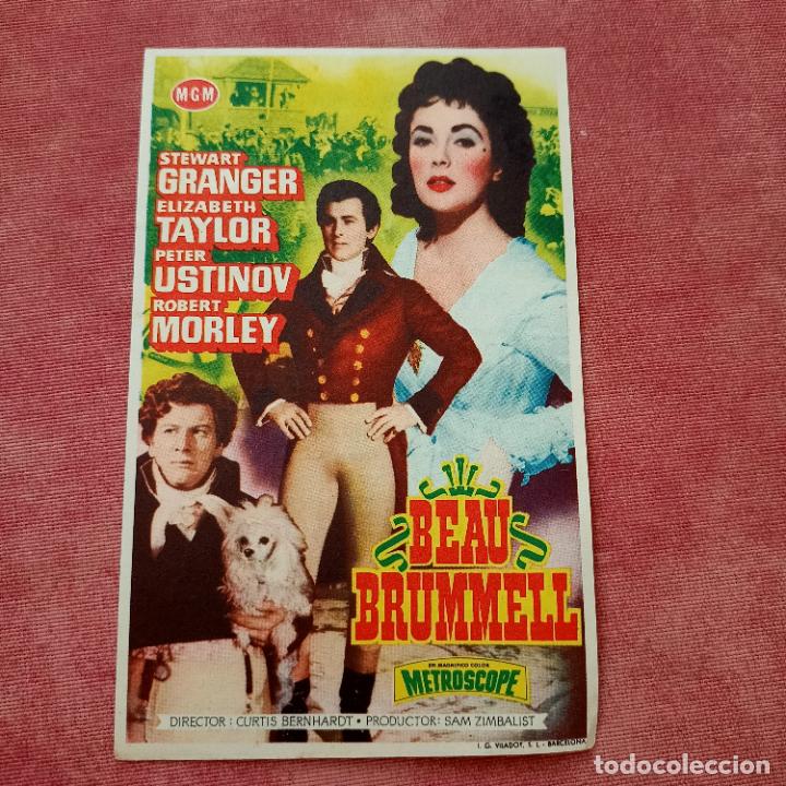 Folhetos de m&atilde;o de filmes antigos de cinema: P5 Beau Brummel. Sencillo de MGM. Folleto