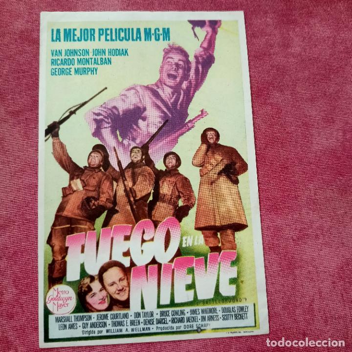  Flyers Publicitaires de films Anciens: P6 FOLLETO DE MANO DE LA PEL&Iacute;CULA FUEGO EN LA NIEVE