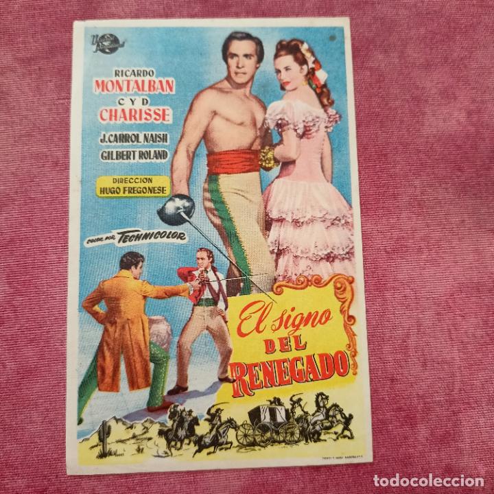 Flyers Publicitaires de films Anciens: P6 EL SIGNO DEL RENEGADO RICARDO MONTALBAN ORIGINAL folleto