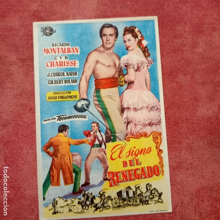  Flyers Publicitaires de films Anciens: P6 EL SIGNO DEL RENEGADO RICARDO MONTALBAN ORIGINAL folleto