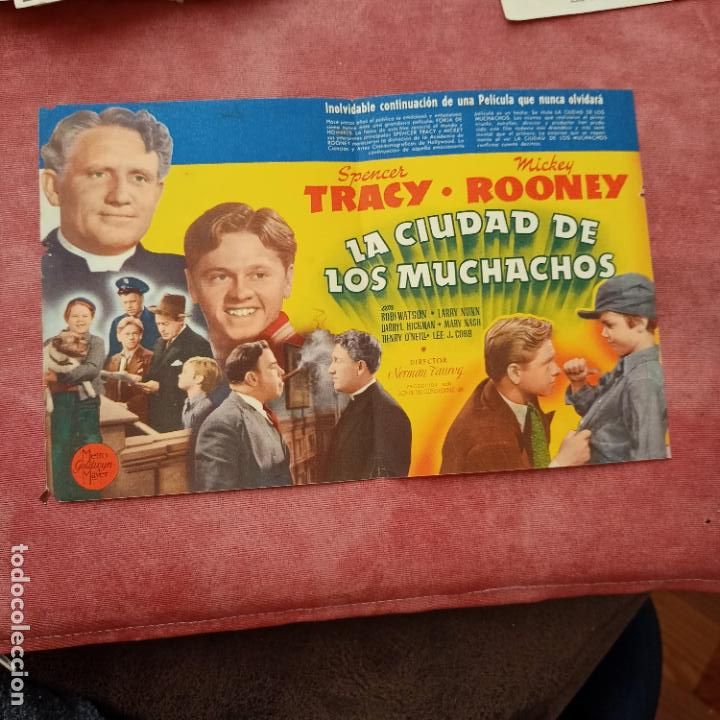  Flyers Publicitaires de films Anciens: P6 LA CIUDAD DE LOS MUCHACHOS SPENCER TRACY ORIGINAL DOBLE