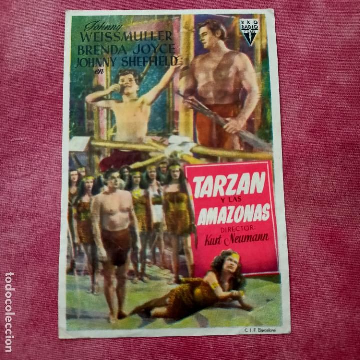  Flyers Publicitaires de films Anciens: P2 TARZAN Y LAS AMAZONAS - PROGRAMA DE CINE SENCILLO