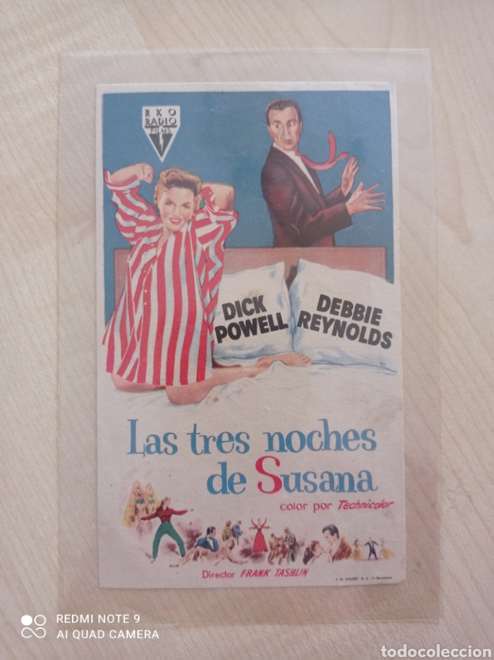  Foglietti di film di film antichi di cinema: Folleto de mano LAS TRES NOCHES DE SUSANA Dick Powell