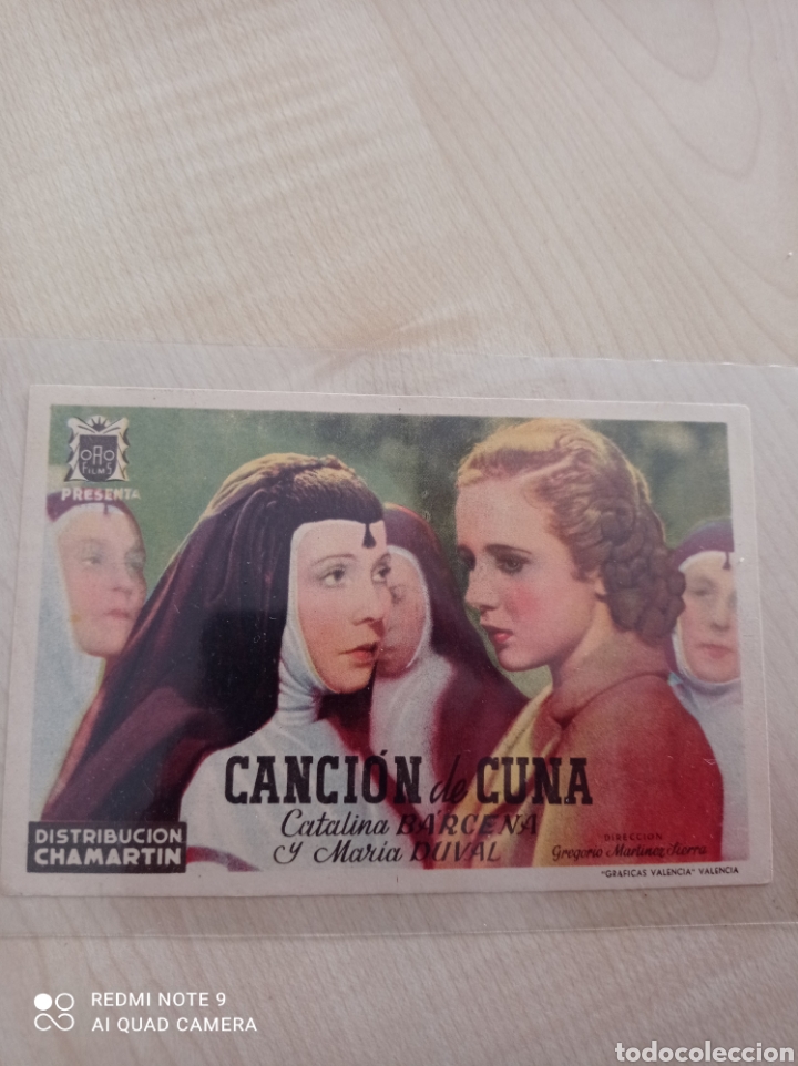  Foglietti di film di film antichi di cinema: Folleto de mano CANCION DE CUNA Catalina Barcena