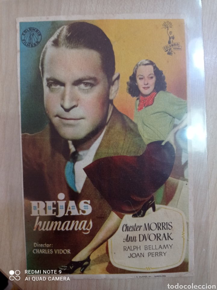 Kino: Folleto de mano REJAS HUMANAS Chester Morris