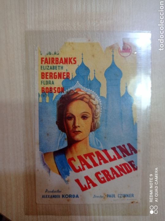  Foglietti di film di film antichi di cinema: Folleto de mano CATALINA LA GRANDE Fairbanks