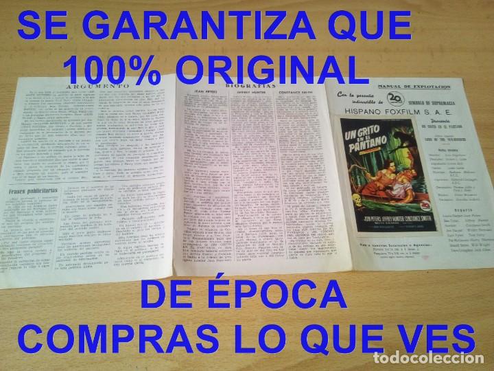 Cinema: UN GRITO EN EL PANTANO MANUAL DE EXPLOTACION CINE CN