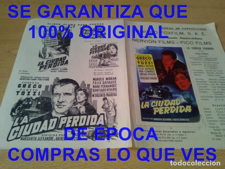 Cine: LA CIUDAD PERDIDA MANUAL DE EXPLOTACION CINE CN