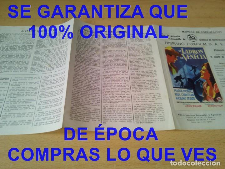 Cine: EL LADRON DE VENECIA MANUAL DE EXPLOTACION CINE CN