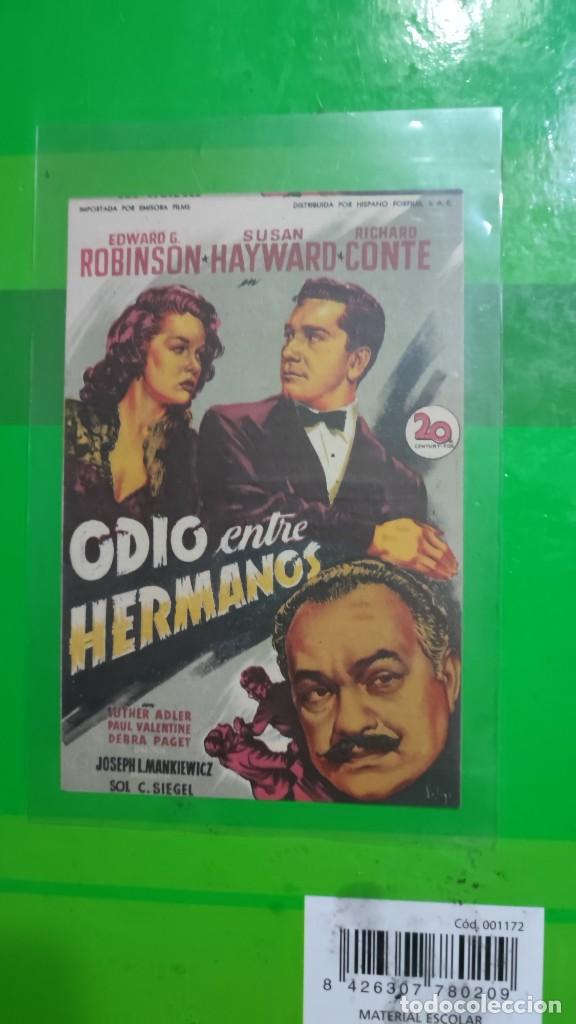  Foglietti di film di film antichi di cinema: folleto de mano ODIO ENTRE HERMANOS , Edward G Robinson , 1950