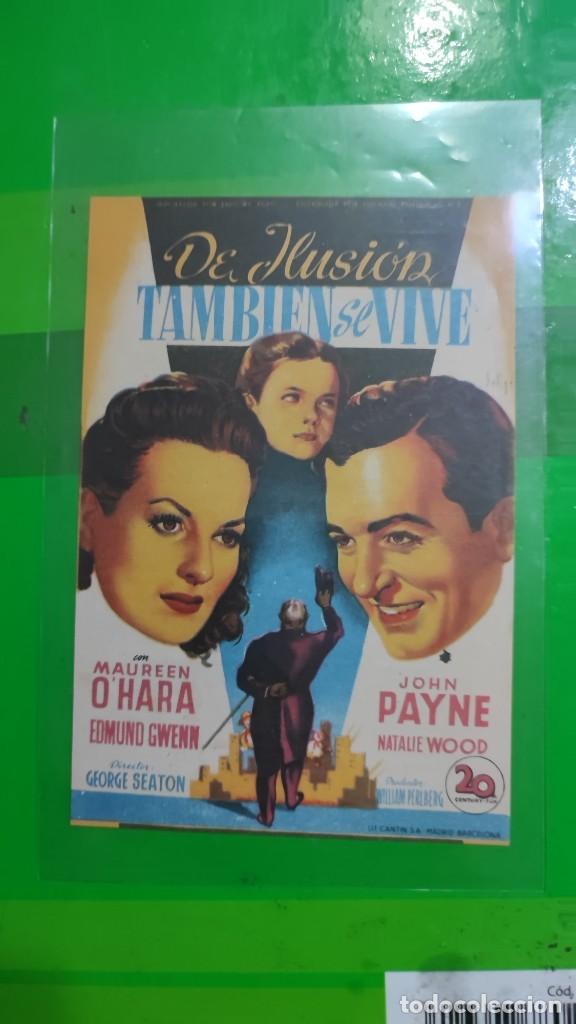 Kino: folleto de mano DE ILUSION SE VIVE , John Payne 1950