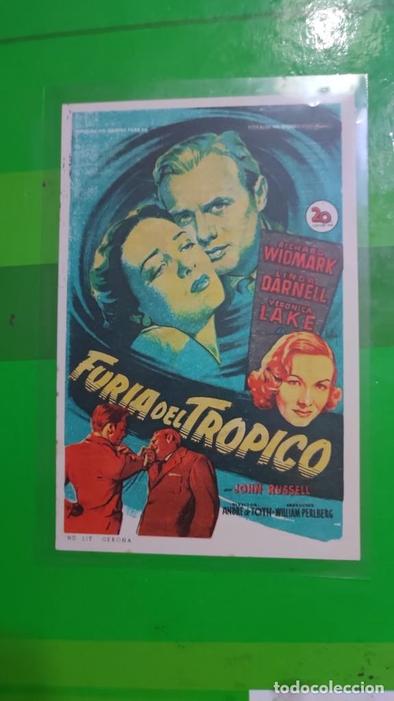  Foglietti di film di film antichi di cinema: folleto de mano FURIA DEL TROPICO , Richard Wildmark , 1950