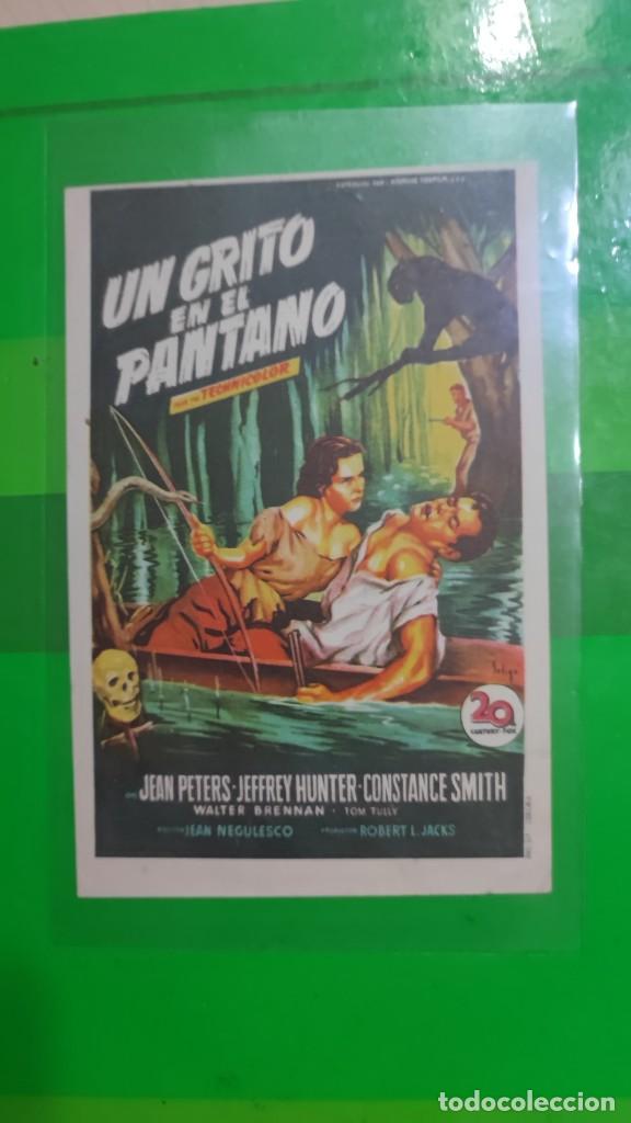 Cine: folleto de mano UN GRITO EN EL PANTANO , jean Peters ,