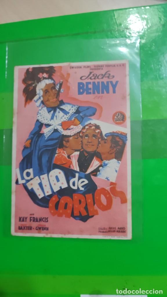 Cine: folleto de mano LA TIA DE CARLOS , Jack Benny , 1945