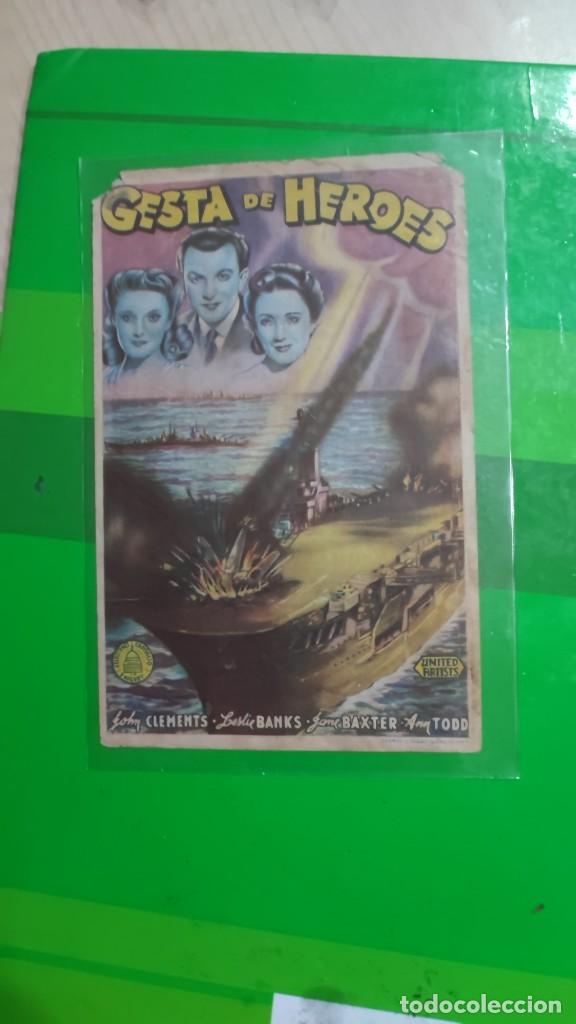 Folhetos de m&atilde;o de filmes antigos de cinema: folleto de mano GESTA DE HEROES , Leslie Banks ,
