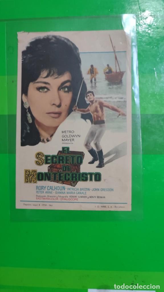 Folhetos de m&atilde;o de filmes antigos de cinema: folleto de mano EL SECRETO DE MONTECRISTO , Rory Calhun , 1962