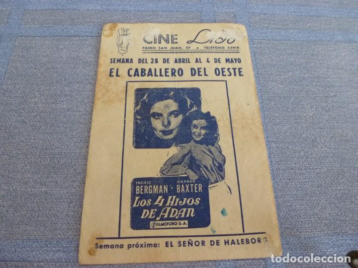 Cine: (BTA)PROGRAMA CINE CON PUBLICIDAD-EL CABALLERO DEL OESTE - Foto 2