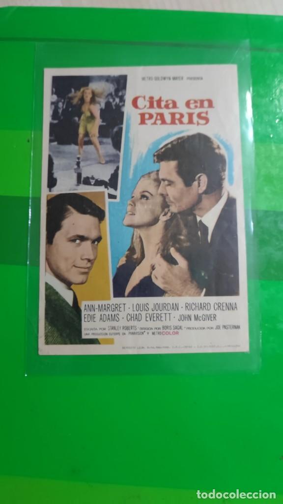Cine: folleto de mano CITA EN PARIS , Ann Margaret ,