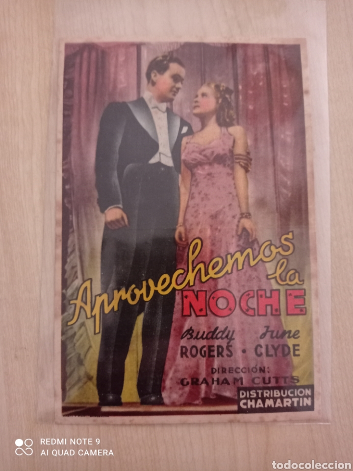 Flyers Publicitaires de films Anciens: Folleto de mano .APROVECHEMOS LA NOCHE. Buddy Rogers 1946