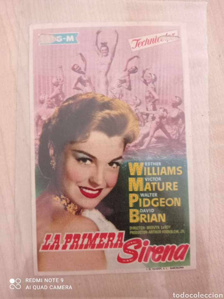 Cine: Folleto de mano . LA PRIMERA SIRENA .Esther Williams 1955
