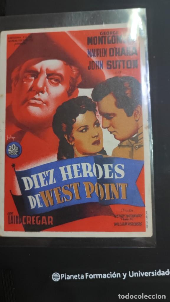 Cine: folleto de mano DIEZ HEROES DE WEST POINT , George Montgomery ,