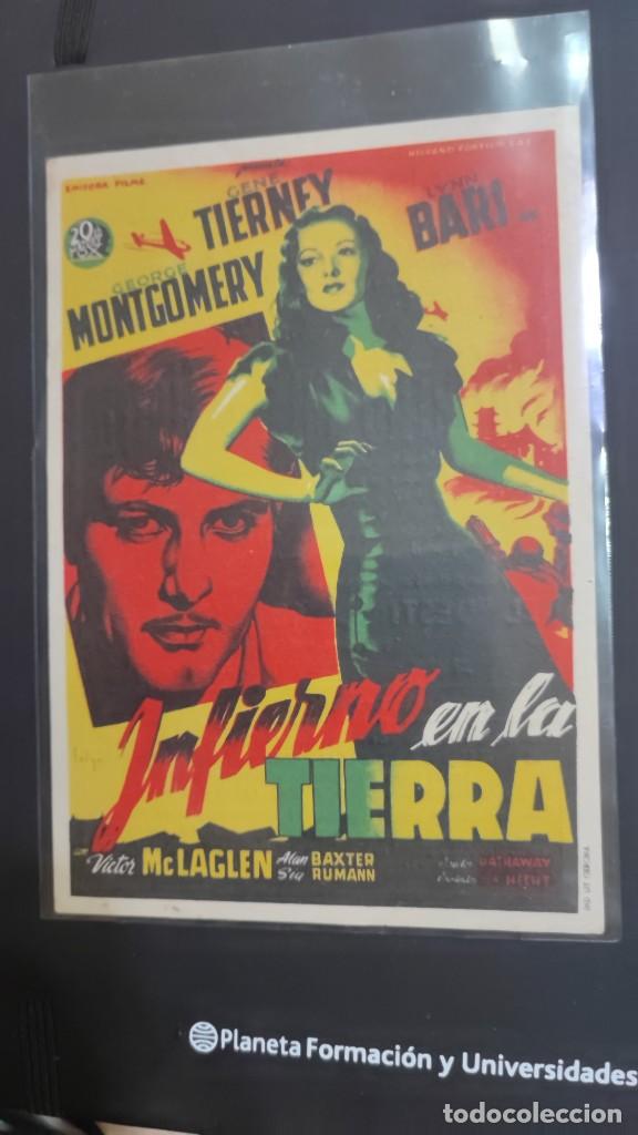 Cine: folleto de mano INFIERNO EN LA TIERRA , Gene Tierney , 1947