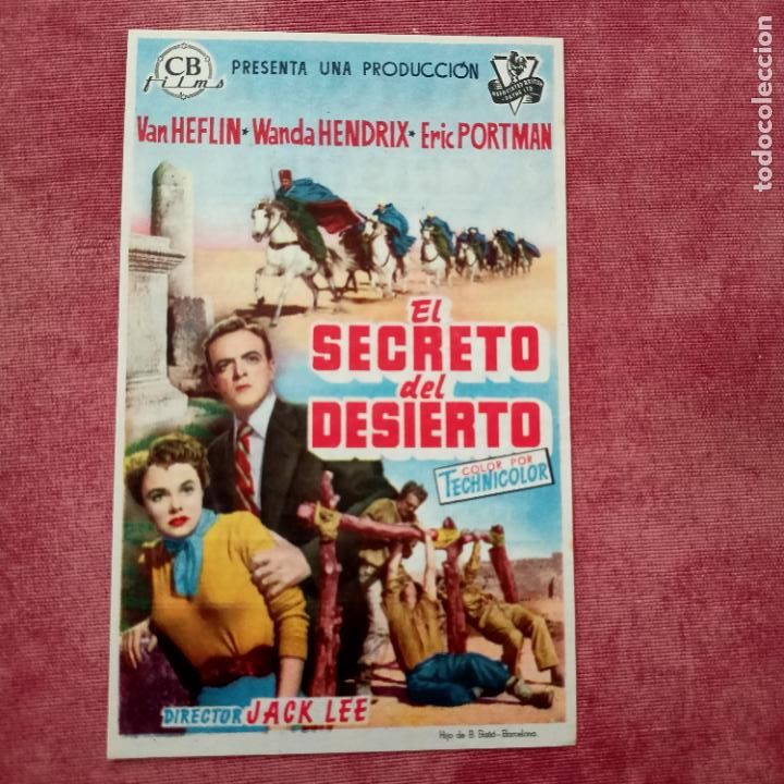  Flyers Publicitaires de films Anciens: P7 Antiguo programa de cine simple. El secreto del desierto