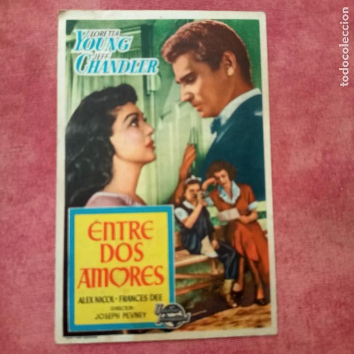 Folhetos de m&atilde;o de filmes antigos de cinema: P7 Antiguo programa de cine Entre dos amores cine Garc&iacute;a Marleu