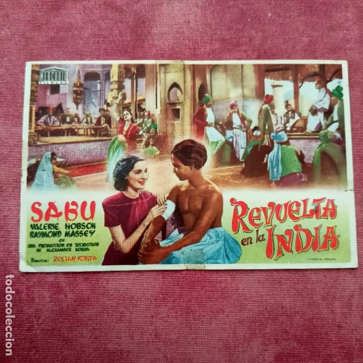  Flyers Publicitaires de films Anciens: P7 FOLLETO DE MANO DE LA PEL&Iacute;CULA REVUELTA EN LA INDIA