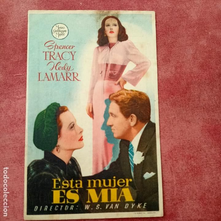  Foglietti di film di film antichi di cinema: P7 ESTA MUJER ES MIA CON SPENCER TRACY Y HEDY LAMARR. - FOLLETO DE MANO SENCILLO -cine Edison manlle