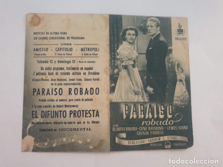 Cinema: FOLLETO DE MANO. PARAISO ROBADO