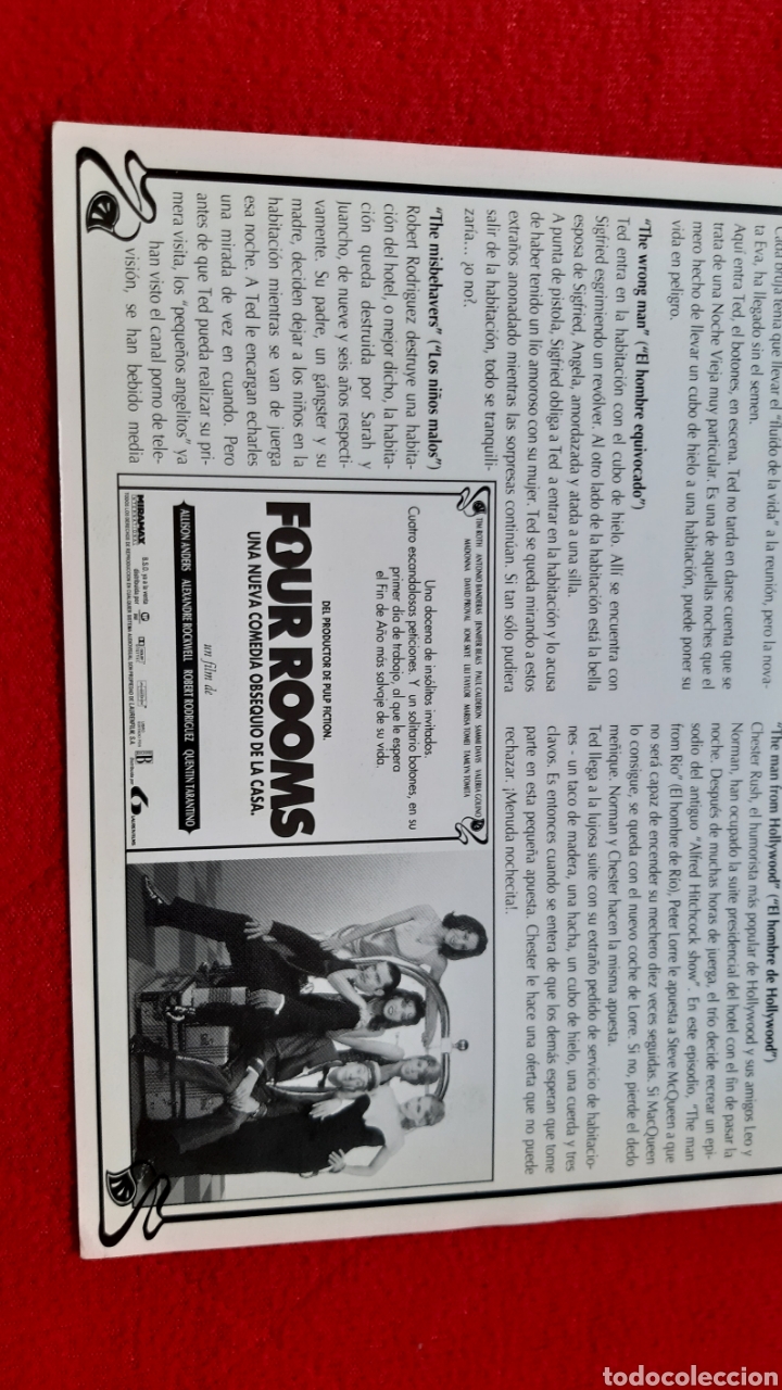 Cine: FLYER PEL&Iacute;CULA &rdquo;FOUR ROOMS&rdquo; - Foto 5