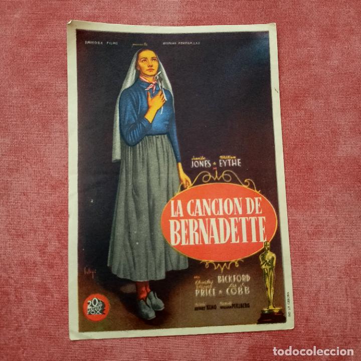 Folhetos de m&atilde;o de filmes antigos de cinema: P8 P3 LA CANCI&Oacute;N DE BERNADETTE - LOUIS JONES, CHARLES BICKFORD, VINCENT PRICE, LEE J. COBB - HENRY K