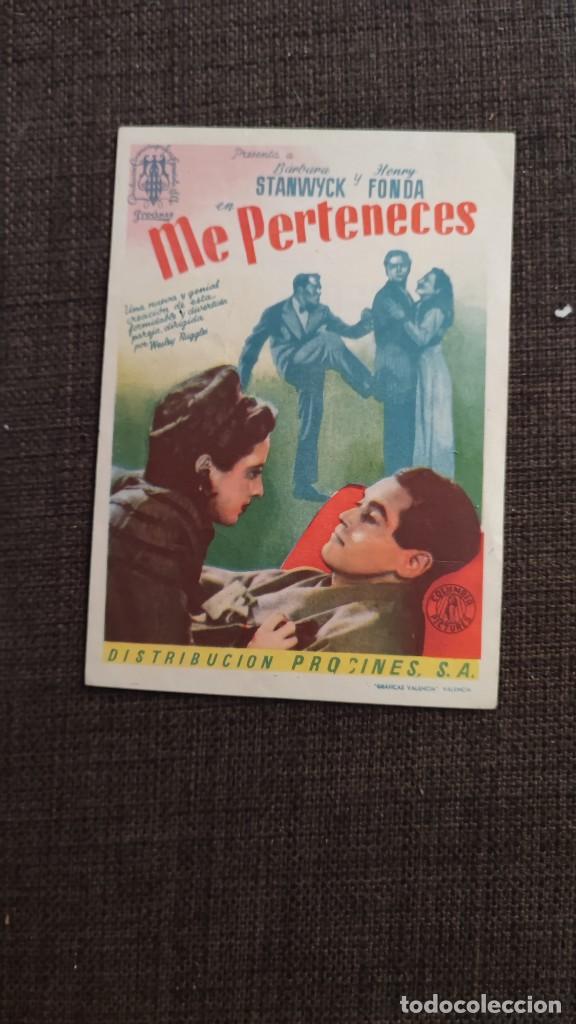 Cine: folleto de mano ME PERTENECES , Barbara Stanwyck , rwef 10